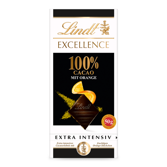 Lindt Excellence 100% Orange 100g