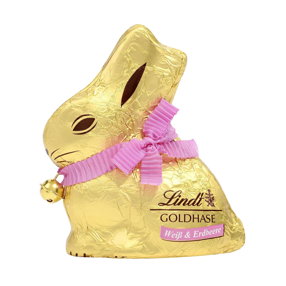 Lindt Goldhase Weiß & Erdbeere 100g